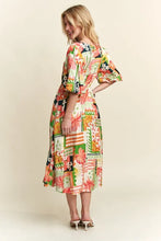 Load image into Gallery viewer, New Summer Floral V-Neck Puff Sleeve Midi Dress For Women – Feminine, Charming, Elegant, Eye-Catching, Perfect for Any Occasion
