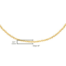 Load image into Gallery viewer, Solid 10K Yellow Gold 0.5mm Slim and Dainty Unisex 18" Rope Chain Necklace
