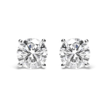 Load image into Gallery viewer, IGI Certified 14K White Gold 5.00 Cttw Round Brilliant-Cut Lab Grown Diamond Classic 4-Prong Stud Earrings with Screw Backs (F-G Color, SI1 Clarity)

