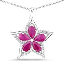 Load image into Gallery viewer, 1.37 Carat Genuine Ruby and White Zircon .925 Sterling Silver Pendant
