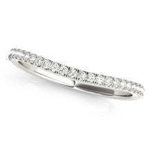 将图片加载到图库查看器，14k White Gold Pave Setting Style Curved Wedding Band (1/10 cttw)
