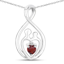 Load image into Gallery viewer, 0.14 Carat Genuine Garnet .925 Sterling Silver Pendant
