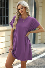 Load image into Gallery viewer, Short Sleeve Mini Dress with Pockets Casual &amp; Stylish Everyday Wear
