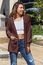 将图片加载到图库查看器，Women Full Size Teddy Hooded Jacket with Pockets Cozy Casual Jacket Comfortable Women Jacket
