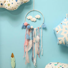 将图片加载到图库查看器，Decoration Home Dream Catchers Hanging Wall Decor Art Pendant Handmade Traditional White Cloud Dream Catcher With Led String Lights Wall Hanging Kids Room Decor Nursery Wall Art Ornament Decor Craft Gift Cute Wind Chimes National Feather Kids Girls

