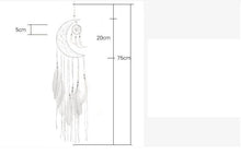 将图片加载到图库查看器，Decoration Home Dream Catchers Hanging Wall Decor Art Pendant Handmade Traditional White Cloud Dream Catcher With Led String Lights Wall Hanging Kids Room Decor Nursery Wall Art Ornament Decor Craft Gift Cute Wind Chimes National Feather Kids Girls
