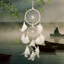将图片加载到图库查看器，Decoration Home Dream Catchers Hanging Wall Decor Art Pendant Handmade Traditional White Cloud Dream Catcher With Led String Lights Wall Hanging Kids Room Decor Nursery Wall Art Ornament Decor Craft Gift Cute Wind Chimes National Feather Kids Girls
