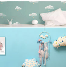 将图片加载到图库查看器，Decoration Home Dream Catchers Hanging Wall Decor Art Pendant Handmade Traditional White Cloud Dream Catcher With Led String Lights Wall Hanging Kids Room Decor Nursery Wall Art Ornament Decor Craft Gift Cute Wind Chimes National Feather Kids Girls
