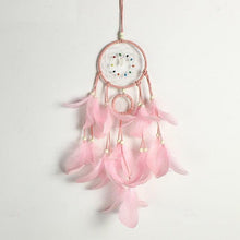 将图片加载到图库查看器，Decoration Home Dream Catchers Hanging Wall Decor Art Pendant Handmade Traditional White Cloud Dream Catcher With Led String Lights Wall Hanging Kids Room Decor Nursery Wall Art Ornament Decor Craft Gift Cute Wind Chimes National Feather Kids Girls
