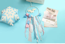 将图片加载到图库查看器，Decoration Home Dream Catchers Hanging Wall Decor Art Pendant Handmade Traditional White Cloud Dream Catcher With Led String Lights Wall Hanging Kids Room Decor Nursery Wall Art Ornament Decor Craft Gift Cute Wind Chimes National Feather Kids Girls
