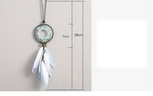 将图片加载到图库查看器，Decoration Home Dream Catchers Hanging Wall Decor Art Pendant Handmade Traditional White Cloud Dream Catcher With Led String Lights Wall Hanging Kids Room Decor Nursery Wall Art Ornament Decor Craft Gift Cute Wind Chimes National Feather Kids Girls
