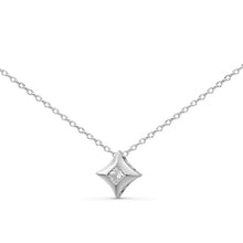 Load image into Gallery viewer, 10K Yellow Gold 1/5 Cttw Bezel Set Princess Diamond Kite Shaped Solitaire Pendent Necklace
