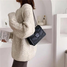 Load image into Gallery viewer, Delighted Black PU Leather Crossbody Chain Bags For Women And Girls Simple Fashionable Shoulder Small Handbags
