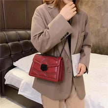 Load image into Gallery viewer, Delighted Black PU Leather Crossbody Chain Bags For Women And Girls Simple Fashionable Shoulder Small Handbags
