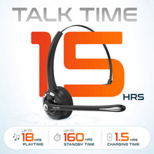 Load image into Gallery viewer, Delton 10X Bluetooth Computer Headset, Over-the-Head Single Ear Wireless Headphone with USB Dongle

