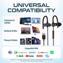 将图片加载到图库查看器，Delton 24EC USB-C Wired Earbuds with Microphone Ergonomic In-Ear Design with Ear Hook
