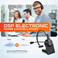 Load image into Gallery viewer, Delton 50X Noise Canceling Bluetooth or Auto Pair USB Dongle Headset with Charging Dock
