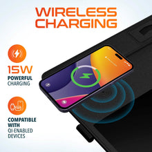Load image into Gallery viewer, Delton D101 Wireless Charging Mouse Pad with Foldable Phone Stand &amp; Writing Pad, Non-Slip Desk Mouse Mat 15W Wireless Charging Pad Qi Enabled Devices
