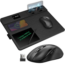 Load image into Gallery viewer, Delton D101and S8 Optical Wireless Mouse and Non-Skid Mouse Pads Wireless Charging for Qi-Enabled Devices
