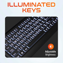 将图片加载到图库查看器，Delton KB20 Large Print USB Wired Lighted 104 Keys Keyboard
