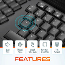 Load image into Gallery viewer, Delton KB200 Wireless Ergonomic Computer Keyboard, Full-Size Keyboard
