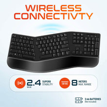 Load image into Gallery viewer, Delton KB200 Wireless Ergonomic Computer Keyboard, Full-Size Keyboard

