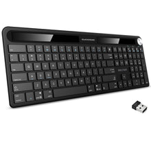 Load image into Gallery viewer, Delton KB90 Wireless Solar Keyboard, Rechargeable Wireless Keyboard with Quiet Keys, Solar Recharging Keyboard, Bluetooth Keyboard for Computer /Desktop /PC /Laptop /Windows.
