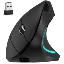 Load image into Gallery viewer, Delton S12 Ergonomic Vertical Rechargeable Wireless Mouse with Auto Pair USB Dongle
