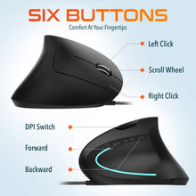 Load image into Gallery viewer, Delton S12 Ergonomic Vertical Wired Mouse Computer Pointing Device
