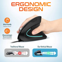 Load image into Gallery viewer, Delton S12 Ergonomic Vertical Wired Mouse Computer Pointing Device
