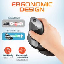 Load image into Gallery viewer, Delton S22 Ergonomic Vertical Wireless Mouse with USB Dongle Right Handed Computer Pointing Device
