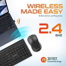 将图片加载到图库查看器，Delton Wireless Keyboard and Mouse Combo, Computer Cordless Mouse &amp; Keyboard
