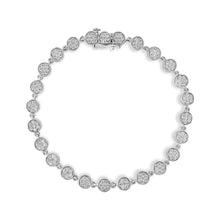 Load image into Gallery viewer, .925 Sterling Silver 2.0 Cttw Round Diamond Link Bracelet (G-H Color, I1-I2 Clarity) - 7.25"
