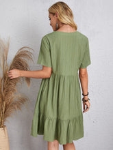 Load image into Gallery viewer, Classic Full Size V-Neck Short Sleeve Dress Casual &amp; Comfortable Dress for Women
