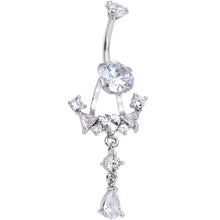 将图片加载到图库查看器，Clear CZ Gem Alluring Elegance Dangle Belly Ring
