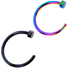 Load image into Gallery viewer, 20G 5/16 Pack Set of 5 Assorted Stainless Steel Nose Hoop Rings

