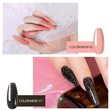 Load image into Gallery viewer, Diamond Gel Nail Polish Poly 15ml Semi Permanent UV Manicure Reflective Sparkling Luxury Shine Design For Women and Girls
