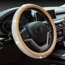 Load image into Gallery viewer, Diamond Leather Steering Wheel Cover with Bling Bling Crystal Rhinestones
