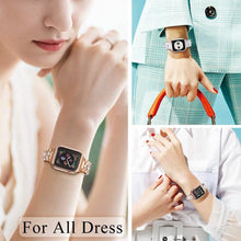 Load image into Gallery viewer, Diamond Rhinestone Stainless Steel Metal Wristband Strap
