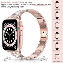 Load image into Gallery viewer, Diamond Rhinestone Stainless Steel Metal Wristband Strap
