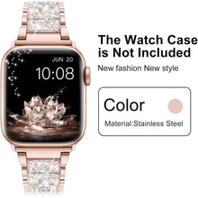 Load image into Gallery viewer, Diamond Rhinestone Stainless Steel Metal Wristband Strap
