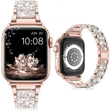 Load image into Gallery viewer, Diamond Rhinestone Stainless Steel Metal Wristband Strap
