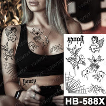 Load image into Gallery viewer, Different Stylish Waterproof Temporary Tattoo Sticker Heart Knife Angel Makeup Tattoos For Women Men
