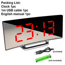 Load image into Gallery viewer, Digital Alarm Clock Alarm Clocks Adjustable Volume Alarm Clock for Bedroom Electronic 7 Inch Number Desktop Alarm Clocks For Kids Bedroom LED Screen  for Kids Bedroom Temperature Snooze Function Desk Table Clock LED Clock Electronic Watch Table
