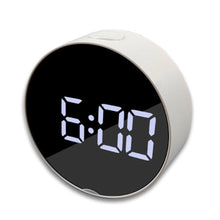 Load image into Gallery viewer, Digital Alarm Clock Digital Clock Large Display LED Alarm Electric Clocks Mirror Surface 3 Levels Brightness Dual USB LED Curved Surface Mirror Electronic Table Clock Large Screen Snooze Desktop Clock For Home Decoration
