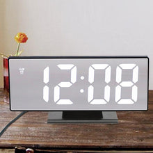 Load image into Gallery viewer, Digital Alarm Clock LED Digital Display Dual Alarm with USB Charger Port 0-100 Dimmer for Seniors Simple Bedside Big Number Alarm Clocks for Bedrooms LED Mirror Electronic Alarm Clocks Large LCD Display Digital Table Clock with Calendar Temperature
