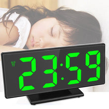 Load image into Gallery viewer, Digital Alarm Clock LED Digital Display Dual Alarm with USB Charger Port 0-100 Dimmer for Seniors Simple Bedside Big Number Alarm Clocks for Bedrooms LED Mirror Electronic Alarm Clocks Large LCD Display Digital Table Clock with Calendar Temperature

