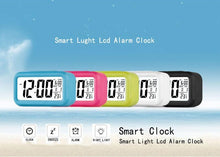 Load image into Gallery viewer, Digital Alarm Clock Voice Alarm Clock Intelligent Smart Timer Creative Students Mute LED Electronic Warning Machinery Gifts Battery Operated LCD Electronic Clock for Bedroom Home Kitchen Office Outdoor
