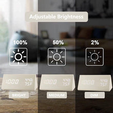 Load image into Gallery viewer, Digital Alarm Clock with Wooden Electronic LED Time Display
