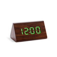 Load image into Gallery viewer, Digital Clock LED Wooden Alarm Clock Digital Alarm Clock with Wooden Electronic LED Time Display 3 Alarm Settings Humidity &amp; Temperature Detect Wood Made Electric Clocks Table Sound Control Electronic Clocks Desktop USB/AAA Powered Home Table Decor

